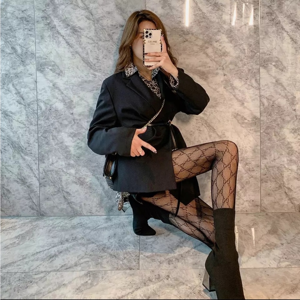 Nylon Diamond Fishnet Prints Nylon Women’s Pantyhose Stretchy Black - Picture 14 of 16